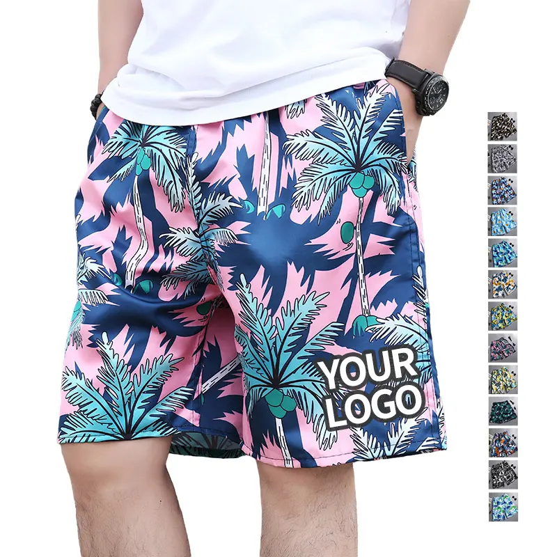 Shorts de plage hommes maillot de bain Logo personnalisé Summerchampion Racerrts hommes 1 pièce 100% Polyester imprimé motif Board Shorts