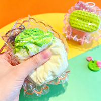 Jouet Squishy en Silicone Alimentaire pour Crème Glacée et Cupcake, Jouet Anti-Stress en Forme de Chou, Jouet à Presser pour Étudiants