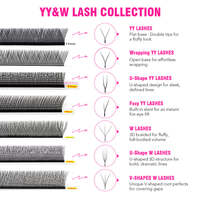 Extensions de cils artisanales pour V-W 3D 4D 5D, mélange de fibres 0,07 mm, cils étroits de haute qualité, faciles à éventaillement, sans cruauté animale