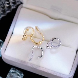 Aretes de Plata S925 con Perlas DIY, Cuentas Redondas de 8-13 mm, 22327, Joyería de Plata Simple, Clip para Oreja con Soporte para Perlas Vacío - Product Image 3