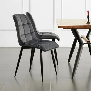 नॉर्डिक मखमल कपड़े आधुनिक लक्जरी डिजाइन फर्नीचर भोजन कक्ष कुर्सियों असबाबवाला धातु पैर सोने कुर्सी भोजन