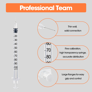 Veterinary Insulin <strong>Syringe</strong> and <strong>Needles</strong> 0.5ml/1ml 31g <strong>Gauge</strong> Disposable Safety <strong>Syringes</strong> for Animal Use - Product Image 3