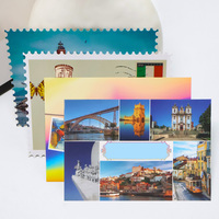 Postales promocionales Impresión personalizada para marketing de negocios Logotipo personalizado Recuerdo de viaje Tarjeta de regalo de Navidad 5 Ranuras Postal de regalo