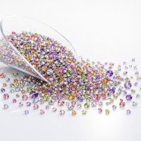 Zircon cubique multi-couleurs plaqué, zircon de laboratoire taillé, pierres précieuses en vrac de 0,9 à 15 mm, 1000 pièces par paquet, pour designers DIY