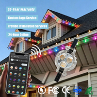 Luces Navideñas Permanentes para Exteriores con Control Wifi Inteligente, IP68, 12V 24V, Direccionables, Residenciales, RGBW, Pixel Point Light