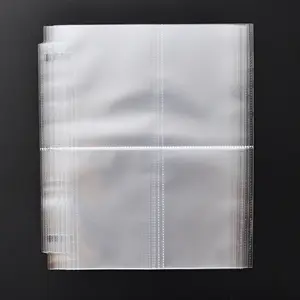 Letter Size Transparent Clear Trading Card Sleeves With 4 Pockets Each Top Loading Page Protectors For 3 Ring Binder