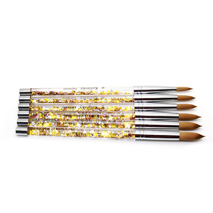 El nuevo diseño <span class=keywords><strong>de</strong></span> mango líquido 2021 100% puro para el comercio al por mayor Kolinsky visón <span class=keywords><strong>crin</strong></span> acrílico <span class=keywords><strong>de</strong></span> forma circular ova - Product Image 1