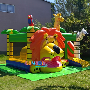 Castillo Hinchable <span class=keywords><strong>con</strong></span> Tobogán <span class=keywords><strong>de</strong></span> León, Combo <span class=keywords><strong>de</strong></span> Juegos Inflables para Niños, Casa Hinchable, Tobogán Seco para Jardín - Product Image 4