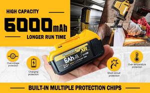 Batería de Repuesto Skyline Innovation Compatible con Herramientas Eléctricas DeWalt 20V 6Ah (25 Amperios) Modelo Sky-20-10 Certificada y Garantizada - Product Image 3