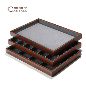 Collier haut de gamme Bracelet empilable en bois de daim bibelot de luxe en velours petit ensemble acrylique plateau de présentation de bijoux - Product Image 3