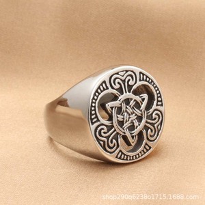 yunnique Men's Retro Silver Knot <b>Ring</b> Stainless Steel Fashion Jewelry Gift for Men - Product Image 2