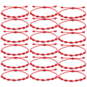 Bracelet ficelle rouge à 7 nœuds pour homme et femme, amulette porte-bonheur pour la chance et la prospérité, bijou d'<span class=keywords><strong>amitié</strong></span> <span class=keywords><strong>de</strong></span> Couple - Product Image 6