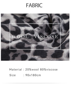 Warm Digital Printed Leopard Print Women <b>Wool</b> Blend 70x180cm Soft Cozy Spring And Autumn Shawl Fashion <b>Wrap</b> Long Scarf - Product Image 6