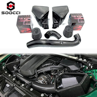 Kit d'admission d'air amélioré en fibre de carbone sèche avec filtre conique de course et tuyau rigide pour moteur BMW G80 M3 G82 M4 S58