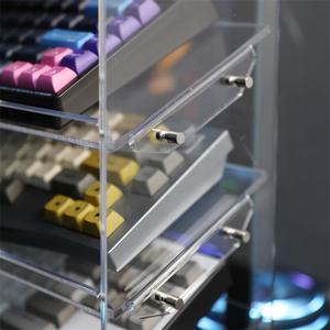 卸売クリアアクリルオーガナイザーデスクトップシェルフホルダーカスタマイズキーボードメカニカルキーボードアクリルキーボードディスプレイスタンド - Product Image 5