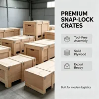 Caisse en bois assemblée avec boucle, sans fumigation, démontable, pour le stockage et le transport industriel des marchandises, empilable