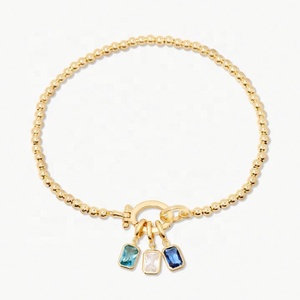 Custom Beaded <b>Charm</b> <b>Bracelets</b> Jewelry Dainty Buckle 18K Gold Plated 925 Sterling <b>Silver</b> Zircon Trendy for Women - Product Image 1