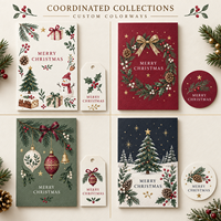 Ensemble de papeterie de Noël personnalisé, cartes de vœux de Noël, étiquettes cadeaux, autocollants, papier texturé pour les fêtes de Noël et les célébrations saisonnières