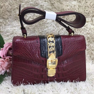 Sac à bandoulière pour femme en cuir de crocodile véritable de haute qualité, mode de luxe, imperméable, grande capacité, forme d'enveloppe, logo - Product Image 6