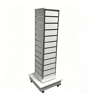 Espositore Girevole a 4 Lati HIKUYA per Gioielli, Stand Mobile con Ruote in MDF per Collane e Orecchini, per Negozi e <span class=keywords><strong>Boutique</strong></span> - Product Image 5