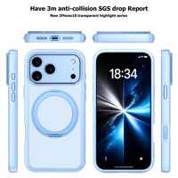 Coque de luxe magnétique 360° avec support et toucher soyeux pour iPhone 18 Pro Max, couleur originale, compatible iPhone 18 Pro, 17, 16 Pro