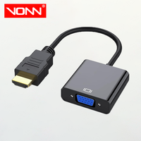 Adaptor HDTV ke VGA Uni Directional Berlapis Emas, Konverter Video Male ke Female untuk Monitor Laptop