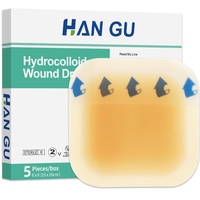 Parche de botiquín de primeros auxilios autoadhesivo para el cuidado de heridas hidrocoloide de 6 "x 6" cm con borde para úlceras en la cama