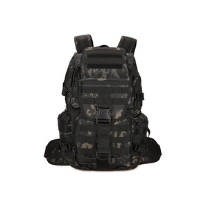 Mochila Táctica Multifuncional de 50L con Diseño de Camuflaje Negro, para Laptop, con Sistema Molle, Múltiples Compartimentos, para Senderismo, Caza, Pesca y Actividades al Aire Libre - Product Image 1