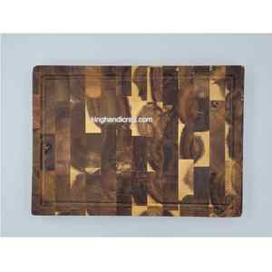 Tabla de cortar de madera de acacia, 30x20x2,5 cm, acabado de teca sintética, tabla de cortar rectangular para cocina, carne, queso, uso de pan - Product Image 5