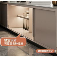 Meuble TV avec portes en verre cannelé et éclairage LED intégré, console multimédia à quatre tiroirs, meuble TV bas et long