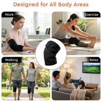Attelle chauffante LED rouge pour genou, haute performance, soulagement de la douleur, massage et soutien pour la récupération quotidienne à domicile et au sport