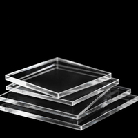 Plaque en acrylique transparente coulée de 2/4/6/8/10/12 pouces, épaisseur 2 mm, carrée, en plexiglas