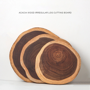 <span class=keywords><strong>Tige</strong></span> d'arbre en bois d'acacia irrégulière naturelle planche à dé<span class=keywords><strong>couper</strong></span> en bois ronde bloc à dé<span class=keywords><strong>couper</strong></span> assiette de service pour la cuisine - Product Image 1