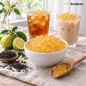 ไข่มุกบุน้ำผลไม้สำหรับขายส่ง ชาไข่มุก ชานม ชาผลไม้ ของหวาน ท็อปปิ้งดอกเอลเดอร์เบอร์รี่ ป๊อปปิ้งโบบา - Product Image 5