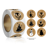 Autocollants adhésifs personnalisés avec logo, pour fenêtres, cartes de crédit, noirs et blancs, thème animalier de Noël, thermosensibles, écologiques