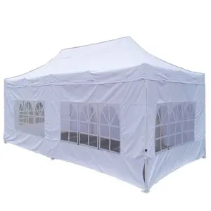 户外天篷帐篷，带侧壁的10 'x 20' 户外派对婚礼天篷，餐饮花园海滩凸轮烧烤天篷