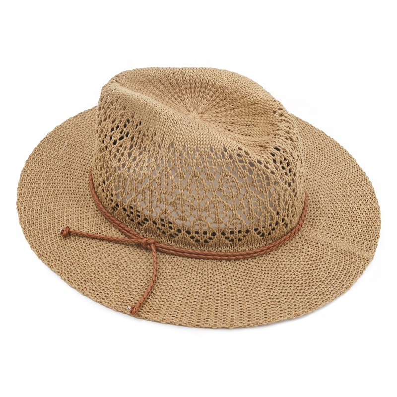 2023 летняя модная полая соломенная шляпа из 100% полиэстера