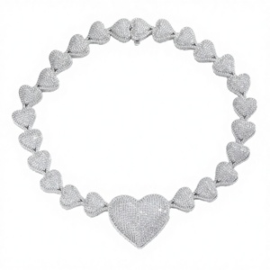 Chaîne cubaine Hip Hop SILIVER 925 14mm à 2 rangs avec fermoir à ressort, entièrement pavée de zircons 5A, pour homme et femme, idéale pour mariage - Product Image 4