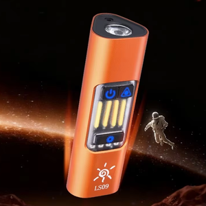 Lampe de poche multi-modes avec indicateur de faisceau rouge intégré, torche de travail portable à chargement USB-C avec crochet de suspension et règle de mesure - Product Image 5