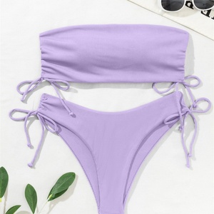 2025 Custom <b>Bikinis</b> High Hip Swimsuits Factory 2-Piece Swimwear Diamond Decoration Digital Printing Letter Fruit Geometric - Product Image 4