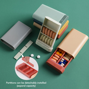 Élégant Pilulier Portable Distributeur de Comprimés, Petite Boîte à Médicaments Hebdomadaire pour Voyage - Product Image 2