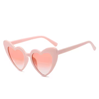 Lunettes de soleil tendance en forme de coeur pour femmes Lunettes de soleil bon marché avec logo personnalisé blanc rose fête de mariage