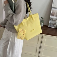 Tas Tote Jelly Transparan Warna Permen PVC Kapasitas Besar dengan Kancing Magnetik, Tas Selempang Jinjing Portabel untuk Wanita
