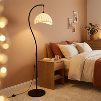 Lampe de sol LED de style Wabi-sabi du milieu du siècle, inspirée du pêcheur, avec télécommande, idéale pour la table de chevet, le salon ou le bureau