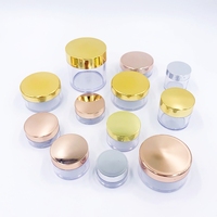 3g 5g 10g 15g 30g 50g 60g Pot de poudre libre de luxe transparent et vide Pot de poudre à ongles en plastique pailleté avec couvercle en or rose