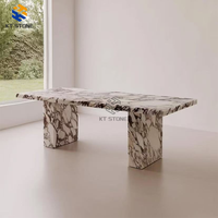 Table basse rectangulaire en marbre minimaliste moderne KT STONE pour salon, table d'appoint de canapé, meubles en marbre