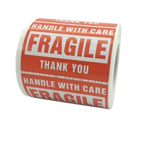Étiquette fragile avec emballage d'avertissement de 75X50mm pour le transport du produit Étiquette de remerciement