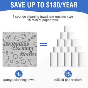 Toalla limpiadora de humedad PVA, esponja exfoliante húmeda sin rayas, trapo de cocina absorbente reutilizable <span class=keywords><strong>para</strong></span> polvo de suelo, paños de limpieza mágicos - Product Image 2