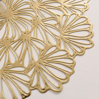 Napperon isolant Ychon en gros, décoration de table de fête, napperon de luxe en PVC moulé par injection doré pour mariage