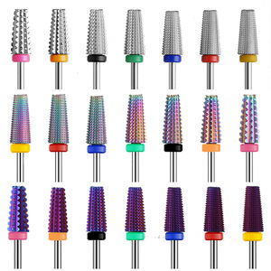 หัวเจียร์เล็บทังสเตนคาร์ไบด์ 5 in 1 แบบหัวตัดไขว้เคลือบสี สำหรับเครื่องทำเล็บไฟฟ้า - Product Image 1
